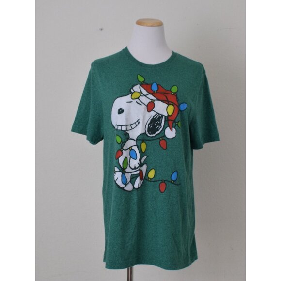 Vintage 00s Green Snoopy  Christmas Shirt size‎ XL - Picture 5 of 10